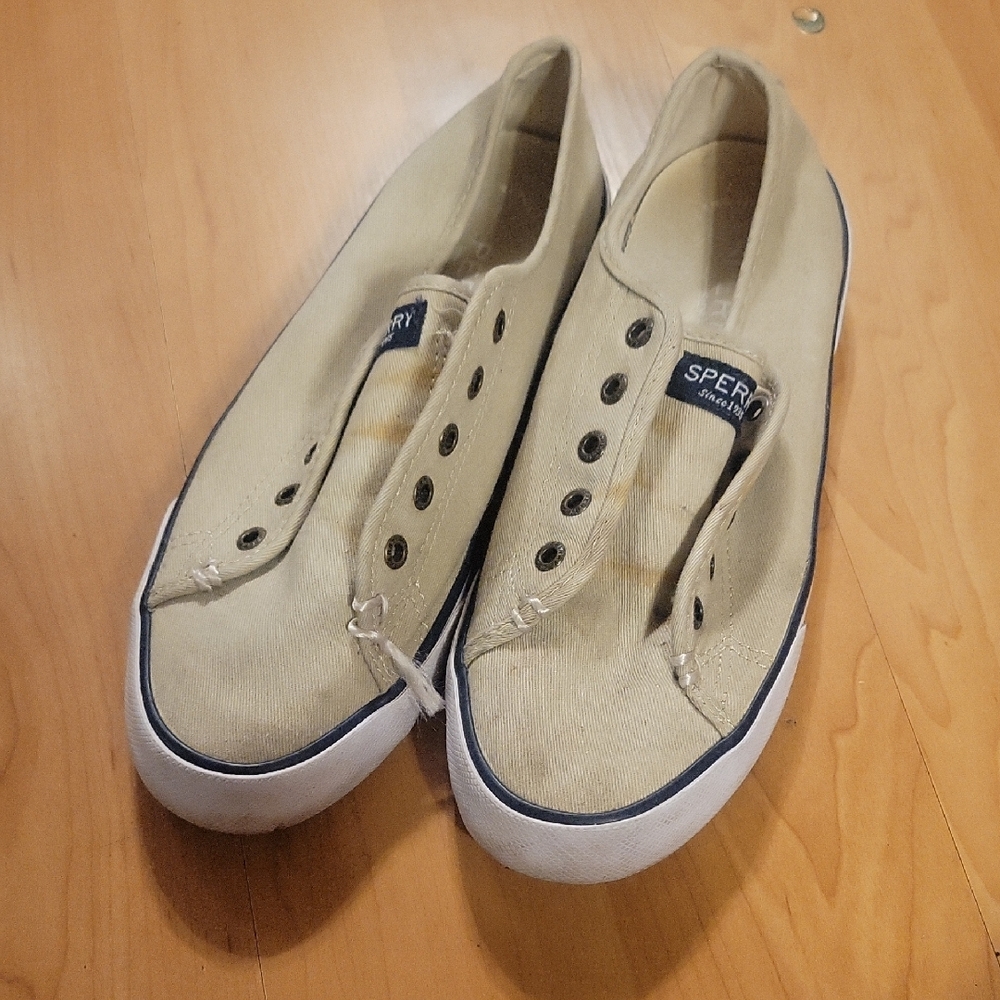 Sperry Women's Tan Canvas Boat Shoes